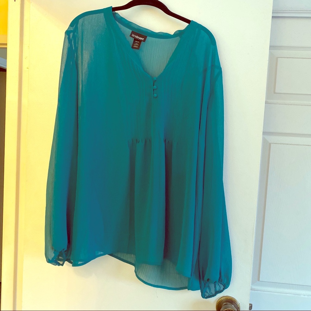 Retro teal blouse 26/28